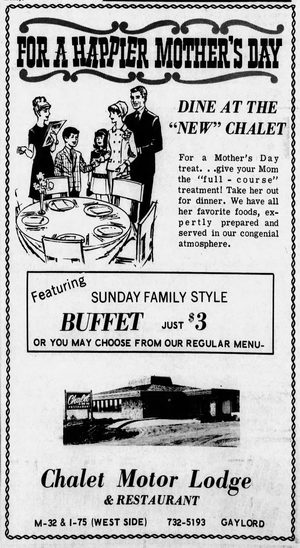 Chalet Motor Lodge & Restaurant - 1969 Ad